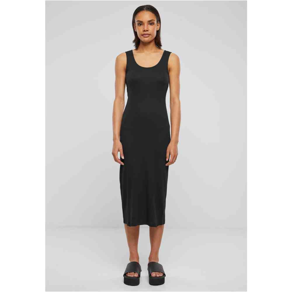 Urban Classics - Rib Top Lange jurk - Zwart